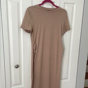 SHEIN Tan Maternity Dress